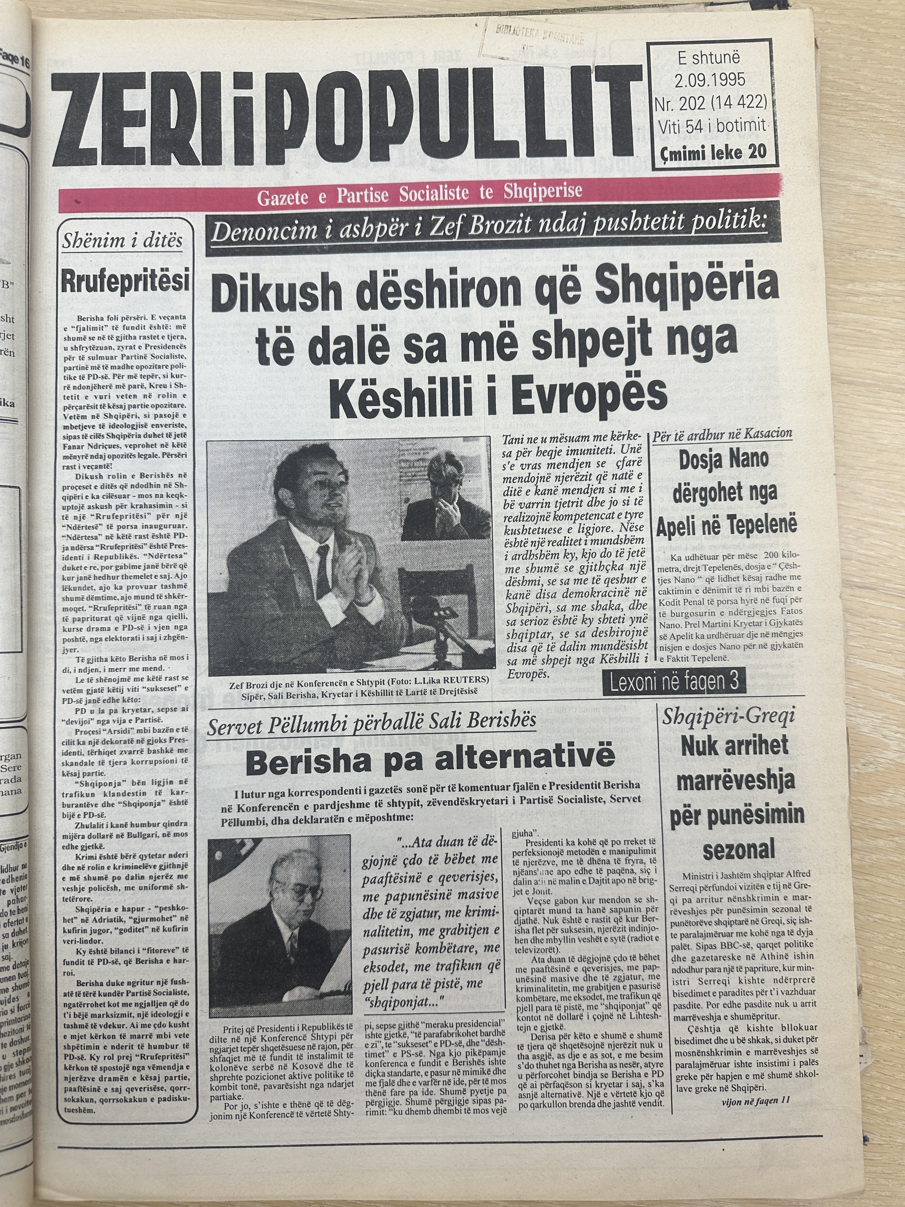 Zëri i Popullit 1995-09-02